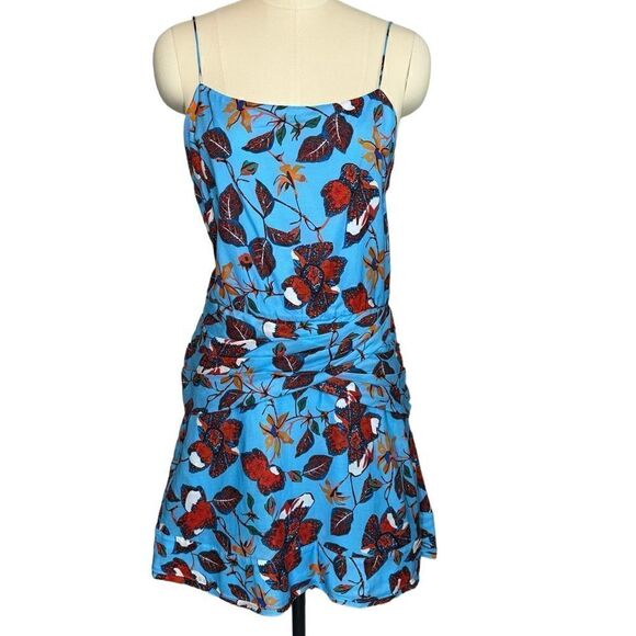 Derek Lam 10 Crosby Blue Floral Camisole Flounce Dress | Size 10 - Picture 4 of 13